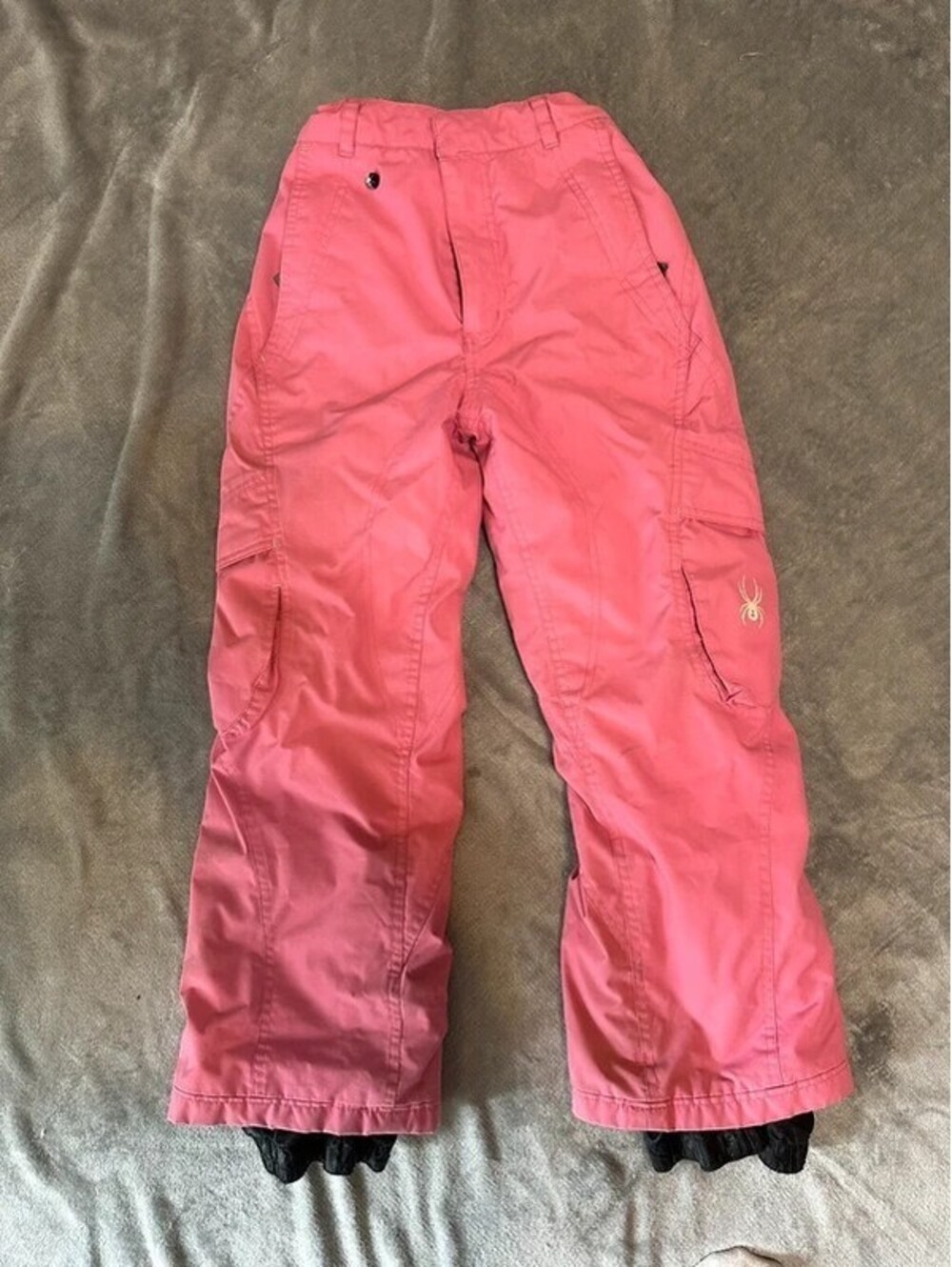 Spyder Girls Size 10 Pink Snow Pants Ski Snowboard Insulated Cargo Winter Kids